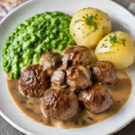 Kjøttboller med ertestuing